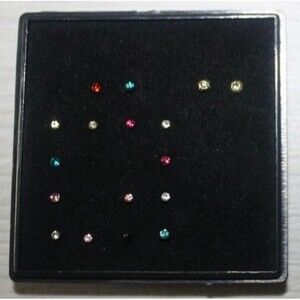 Lot 18 Surgical Stainless Steel Nose Stud Ring Pin Colorful Women Jewelry NIB